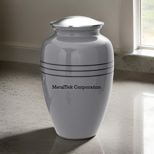 Cendres pour adultes triband en étain de couleur grise personnalisée bocaux américains mémorial funéraire urne de crémation finition brillante urnes funéraires d'approvisionnement - Product Image 5