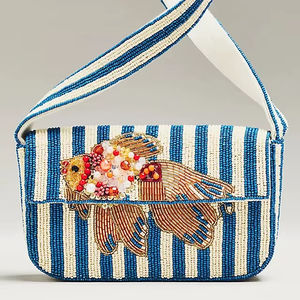 Bolso de Mano de Cuero Genuino con Cuentas Florales de Girasol Estilo Bohemio Vintage Hecho a Mano con Cadena para Llevar Cruzado, Moda de Invierno/Verano - Product Image 1