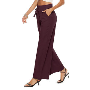 Women Casual Loose <b>Drawstring</b> Waist Cotton Trouser Top Quality New Breathable 100% Cotton Casual Women Trousers Pants for Sale - Product Image 3