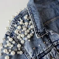 Veste en jean décontractée pour femme, imperméable et respirante, boutonnée, coupe oversize, en coton tissé teint, pour l'hiver