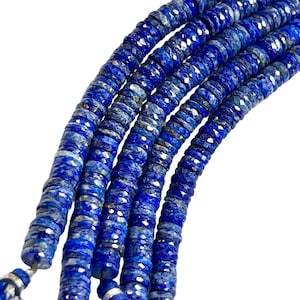 Perles de pierre précieuse Lapis Lazuli bleu naturel en gros Perles de pierre précieuse à facettes en vrac à prix réduit - Product Image 4