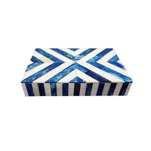 Boîte à bijoux incrustée d'os faite à la main de qualité supérieure incrustation personnalisée indienne idéale pour les bagues, les colliers, les bracelets et la décoration de table - Product Image 6