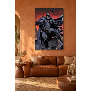 Fida Batman tenant un Batarang contre un ciel rouge, impression sur toile - Product Image 2