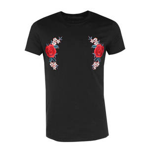 Camiseta bordada con cuello redondo de algodón 100% para hombre, ropa deportiva de secado rápido con diseño sólido estampado, ropa deportiva ligera - Product Image 6