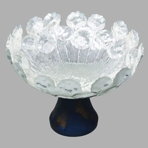 Bol décoratif argenté moderne fait à la main, centre de table pour salle à manger, salon, cuisine et décoration quotidienne de la maison - Product Image 1