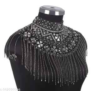 Élégant antistatique dames sirène robe de soirée belle perles brodées cristal perlé Cape Organza respirant - Product Image 4