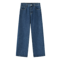 Jean en denim droit pour homme, style streetwear vintage Y2K, formel, respirant, lavable, écologique, à boutons, taille mi-haute, tricoté, effet neige