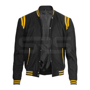 Diseño personalizado manga de cuero Letterman chaqueta Color sólido Streetwear hombres manga de cuero chaqueta de invierno - Product Image 4