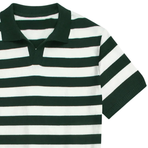 Polo de Punto Trenzado para Hombre, Prenda de Punto de Algodón Premium, Manga Corta, Texturizado, Corte Clásico, Ropa Casual Elegante - Product Image 3