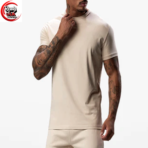 T-shirt pour homme personnalisable en gros col classique séchage rapide grande taille 100% coton design décontracté lourd blanc - Product Image 5