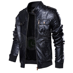 Zipper Full Sleeves <b>Men</b> Fashion Leather <b>Jacket</b> Durable <b>Men</b> Fashion Leather <b>Jacket</b> Made in Pakistan - Product Image 6