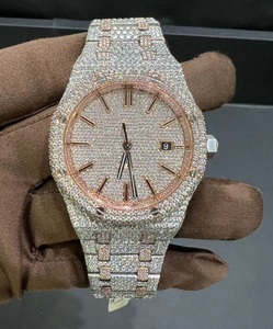 Reloj de cuarzo con diamantes VVS Moissanite Real para hombre, estilo Hip Hop hecho a mano de lujo, acabado completamente helado, pases de regalo de cumpleaños perfectos - Product Image 2