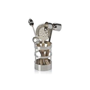 ชุดเครื่องมือบาร์สแตนเลสพรีเมียมพร้อมที่วาง อุปกรณ์ทำค็อกเทลระดับมืออาชีพ ทนทาน ทันสมัย จำเป็นสำหรับบาร์ที่บ้าน - Product Image 1