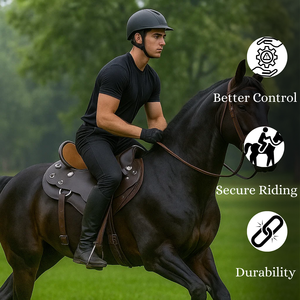 อานม้าหนังแท้คุณภาพสูงแบบผสมพันธุ์ออสเตรเลีย สีน้ำตาล - Product Image 3