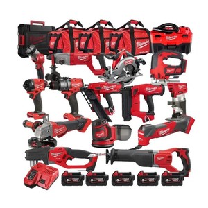 Kit Combinado de 15 Herramientas 5 en 1 Inalámbrico de Plástico Amarillo Batería de Litio de 20V Juego de Herramientas de Impacto con Llave de Impacto Amoladora Angular y Destornillador - Product Image 1