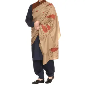 Skin brown custom embrooidered men Headscarf Cotton Linen Winter men Versatile Scarves Printed Shawls Pakistan manufactured