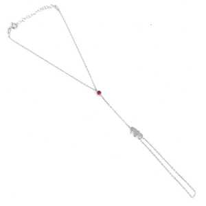 Pulsera Shahmaran de Plata de Ley 925 con Caballito de Mar y Piedra Roja - Product Image 5