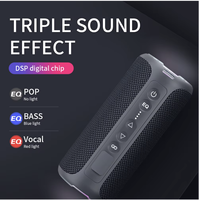 Cyboriss S7 Speaker ganda 40W IPX7, Subwoofer tahan air kelas atas EQ suara Surround beralih Audio keras nirkabel daya tinggi