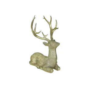 Table Top Showcase Made Of Metal Aluminium Nice Reindeer Showpiece Polished For Table Decoration