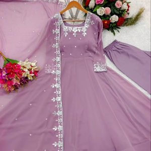 Hermoso vestido de fiesta Anarkali-Pent Dupatta con trabajo de bordado pesado - Product Image 1