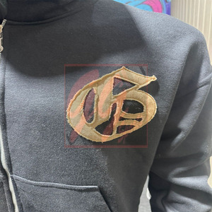 Sudadera con capucha corta de gran tamaño Unisex 470 GSM Sudadera con cremallera súper pesada con logotipo desgastado y sudaderas con cremallera personalizadas para hombre - Product Image 4