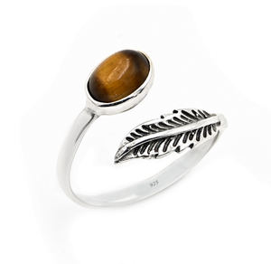 แหวนเงินแท้ 925 ประดับพลอยตาเสือคุณภาพดี ดีไซน์แบบโบฮีเมียน ปรับขนาดได้ เหมาะเป็นของขวัญวันครบรอบ ราคาประหยัด - Product Image 1