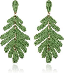 ต่างหูสีชมพูราฟเฟอร์ทรงกลมถักเปียสไตล์โบฮีเมียนสำหรับผู้หญิงต่างหูพู่ห้อยเปลือกหอยสีขาวสำหรับวันหยุดฤดูร้อนผ้าราฟเฟอร์สไตล์ชายหาด - Product Image 2