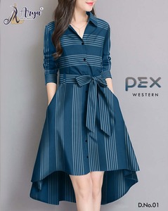 New Hot V-neck Western Lining Dress for Women