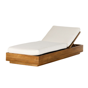 Chaise longue de jardin en teck, pliable, pour le soleil, le bord de la piscine, la plage, l'hôtel et les meubles de jardin - Product Image 1