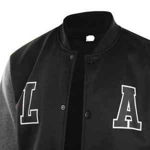 Chaqueta clásica universitaria con mangas de lana y cuero Bomber bordado Letterman Sporty Stand Collar Winter Size XS - Product Image 2