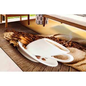 Coffee Bean Kitchen <b>Rug</b>: Modern Anti-Slip Accent <b>Rug</b>,<b>Chenille</b> <b>Rug</b> - Product Image 3