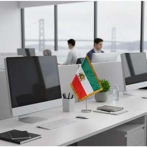 ธงตั้งโต๊ะประวัติศาสตร์อิหร่านพร้อมขอบสีทอง - ธงตั้งโต๊ะลายสิงโตและพระอาทิตย์เปอร์เซียโบราณของอิหร่าน ขนาด 20x30 ซม. พร้อมขาตั้งปรับระดับได้ - Product Image 2