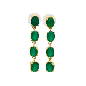 Pink Quartz Glass <b>Gold</b> <b>Dangle</b> Drop Birthstone Beautiful Gemstone Simple 925 Sterling Silver <b>Earrings</b> - Product Image 1