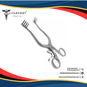 Usine En Gros Weitlaner Rétracteurs Prong Chirurgical Vétérinaire Instruments En Acier Inoxydable Nouveau Modèle 4 Pcs Base de Foie Fort - Product Image 3