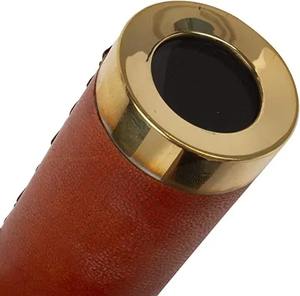 Vintage Leather and <b>Brass</b> <b>Telescope</b> Nautical Handheld Spyglass for Maritime Decor and Gifts - Product Image 4