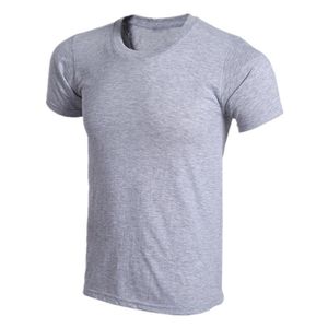 Haute qualité hommes col rond Gym T-Shirt décontracté respirant été 100% coton conception unie à manches courtes - Product Image 1