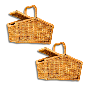 Panier de pique-nique en rotin portable avec couvercle du Vietnam Grand panier de récolte en osier avec design durable et élégant - Product Image 1