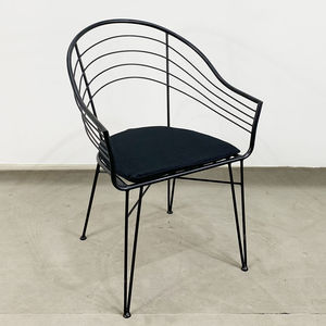 Silla de Jardín Estilo Industrial GCF031 con Diseño de Horquilla, Respaldo en Forma de V de Hierro Metálico, Recubrimiento en Polvo de Muchos Colores y Asiento Acolchado - Product Image 2