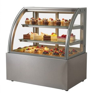 Selbstbedienungs-Bäckerei-Kühlvitrine, Theken-<span class=keywords><strong>Donut</strong></span>-Kühlschrank, Gekühlter Glas-Gebäckschrank - Product Image 3