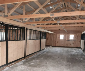 कविता <span class=keywords><strong>3</strong></span>*<span class=keywords><strong>3</strong></span>*<span class=keywords><strong>3</strong></span> मीटर आधुनिक शैली का घोड़ा स्थिर 9.84 * 9.84फीट मजबूत धातु फ्रेम और बांस पैनलों की नई स्थिति घोड़े आश्रय बॉक्स - Product Image 4