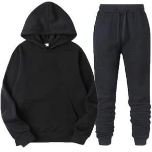 Otoño nuevos hombres de lujo deportes Casual Tops Pantalones negro-blanco Sudadera con capucha y Jogging pantalones de chándal estilo Streetwear - Product Image 6