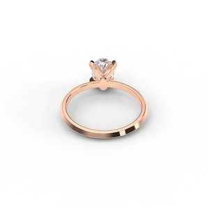 Bague de fiançailles solitaire en diamant de laboratoire de taille ovale certifié IGI en or blanc/jaune et rose 14 carats - Product Image 3