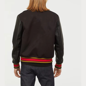 Veste bomber universitaire d'hiver à col montant en toile brodée avec logo personnalisé, respirante - Product Image 2