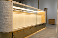 Kiosque de réparation et d'affichage de téléphones portables en verre trempé sur mesure, design moderne pour centre commercial, intégration au point de vente, meilleur service après-vente