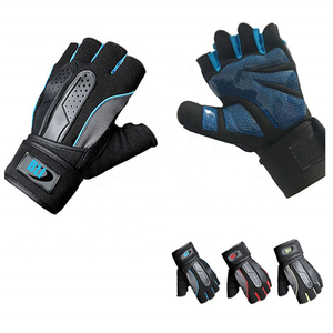 Heavy Duty Leather Half Finger <b>Weight</b> Lifting <b>Gloves</b> with Quick Drying Fasten Closure Custom Design for Unisex Use - Product Image 6