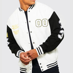 Chaqueta Varsity Personalizada para Hombre con Cuello Alto y Logotipo, Impermeable, Ecológica, Cómoda, Servicio OEM - Product Image 1
