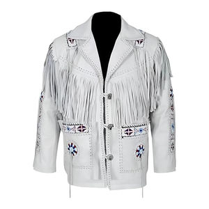 Chaquetas de cuero de vaquero occidental para hombre con estilo de color único para Otoño e Invierno - Product Image 6