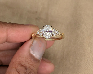 Lurba Jewels 1Ct Oval Cut Moissanite Twisted <b>Vintage</b> Style Engagement <b>Ring</b> 18K Yellow <b>Gold</b> Plated Luxury Women's <b>Ring</b> - Product Image 2