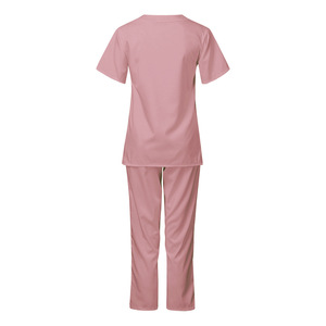 Comfortable Practical Spandex <b>Nurse</b> <b>Scrub</b> Sets with Stand Collar Short Sleeve <b>Scrubs</b> for Hospital Staff Customizable OEM Service - Product Image 5