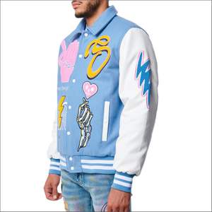 Chaqueta Universitaria de Béisbol Unisex con Logotipo Personalizado, Botones, Tela de Lana Peinada, Forro de Lana Teñida, Impermeable y Cortavientos para Equipos, Escuelas y Clubes - Product Image 3